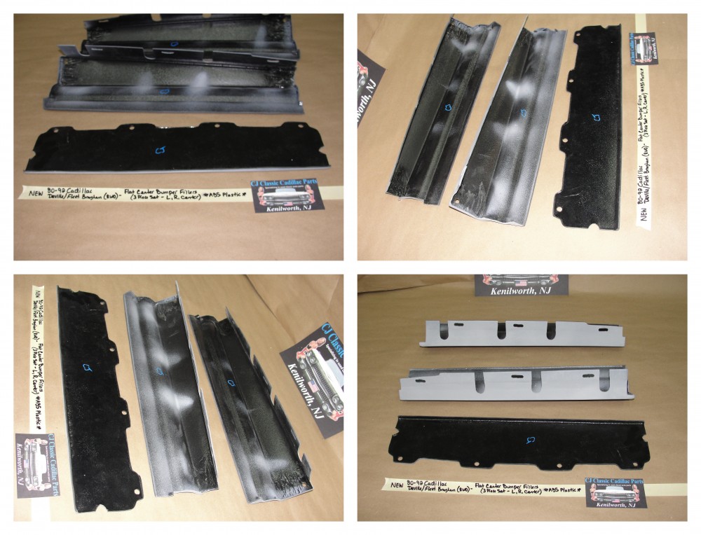 Front Bumper Fender Fillers For 1980-1989 Cadillac Fleetwood & DeVille - Black