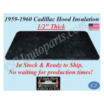 REM 1959-1960 CADILLAC DEVILLE ELDORADO FLEETWOOD HOOD INSULATION PAD 1/2" THICK - IN STOCK