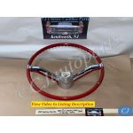 OEM 1965 Cadillac Deville Eldorado Fleetwood Calais NON-TILT STEERING WHEEL WITH HORN BAR BUTTON RING (RED) #710889/#1482949