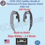 NEW 1990 1991 1992 Cadillac Deville Fleetwood Brougham 2 Pc Rear Quarter Panel Filler Set