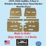 NEW Reproduction 1959-1960 Cadillac 6 Window 4 Door Hardtop Interior Door Panel Backer Boards (8 Pcs) (CAD-DBD-535)