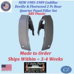 NEW 1985 1986 1987 1988 1989 Cadillac Deville Brougham & Fleetwood 2 Pc Rear Quarter Panel Filler Set