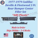 NEW 1977 1978 1979 Cadillac Deville & Fleetwood 3 Piece Rear Bumper Center Filler Set