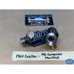 OEM 1963 1964 1965 1966 1967 Cadillac Deville Fleetwood Calais 1963 1964 1965 1966 Eldorado 429 Engine REAR A/C COMPRESSOR MANIFOLD VALVE HOSE CONNECTOR WITH NEW SCHRADER VALVE