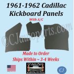 NEW 1961 1962 Cadillac Deville Eldorado Fleetwood WITH A/C Kick Panel Board 3 Piece Set CAD-KPN-220