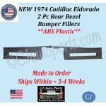 NEW 1974 Cadillac Eldorado 2 Pc Rear Bezel Filler Set Bumper Fillers