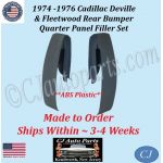 NEW 1974 1975 1976 Cadillac Deville & Fleetwood Rear Bumper Quarter Panel Filler Set