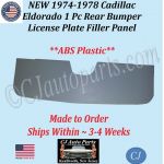 NEW 1974 1975 1976 1977 1978 Cadillac Eldorado 1 Pc Rear Bumper License Plate Filler Panel