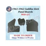 NEW 1961 1962 Cadillac Deville Eldorado Fleetwood WITH A/C Kick Panel Board 3 Piece Set CAD-KPN-220