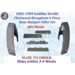 NEW 1985 1986 1987 1989 Cadillac Deville Fleetwood Brougham 6 Piece Rear Bumper Filler Set