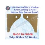 NEW Reproduction 1959-1960 Cadillac 6 Window 4 Door Hatdtop Rear Quarter Panel Backer Boards (2 Pcs) (CAD-DBD-540)