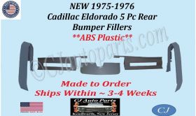 NEW 1975-1976 Cadillac Eldorado 5 Pc Rear Filler Set Bumper Fillers