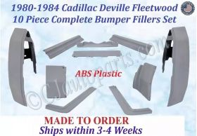 NEW 1980 1981 1982 1983 1984 Cadillac Deville Fleetwood 10 Piece Complete Bumper Filler Set