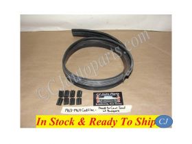 NEW 1963-1964 CADILLAC DEVILLE ELDORADO FLEETWOOD HOOD TO COWL WEATHERSTRIP SEAL WITH BUMPER BLOCK PLUGS