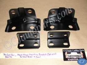 OEM 1969 1970 Cadillac Deville Fleetwood Calais HOOD HINGE MOUNTING BRACKETS (LEFT & RIGHT) #1493470, #1491658