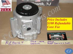 REBUILT 1968 1969 1970 1971 1972 1973 1974 1975 1976 1977 1978 1979 Cadillac Calais Deville Eldorado Fleetwood SMOG EMISSIONS SECONDARY AIR INJECTION PUMP