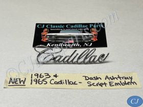 NEW 1963, 1965 CADILLAC DEVILLE ELDORADO CALAIS FLEETWOOD DASH ASHTRAY DOOR LID COMPARTMENT DOOR SCRIPT EMBLEM #1480056