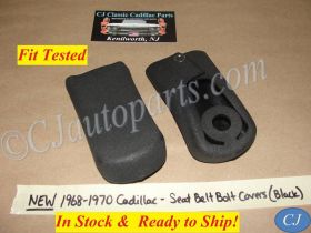 NEW 1968 1969 1970 CADILLAC DEVILLE ELDORADO FLEETWOOD CALAIS  FRONT SEAT BELT BUCKLE BOLT COVER BOOT TRIM - BLACK #9824426