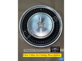 OEM 1974 1975 1976 Cadillac Deville Fleetwood 15" TURBINE HUBCAP WHEEL COVER W/CREST EMBLEM #002 (ONE)