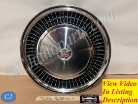 OEM 1974 1975 1976 Cadillac Deville Fleetwood 15" TURBINE HUBCAP WHEEL COVER W/CREST WREATH EMBLEM #001