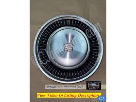 OEM 1974 1975 1976 Cadillac Fleetwood Deville 15" TURBINE HUBCAP WHEEL COVER W/CREST EMBLEM #003 (ONE)