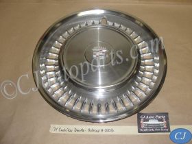 OEM 1971 1972 Cadillac Deville Fleetwood Calais 15" HUBCAP WHEEL COVER CREST EMBLEM #0002