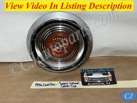 OEM 1956 Cadillac Deville Eldorado Fleetwood 15" SABRE WHEEL SPOKE RIM CENTER CAP WITH CREST EMBLEM (ONE)