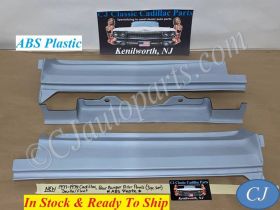 NEW ABS 1977 1978 1979 CADILLAC DEVILLE FLEETWOOD REAR BUMPER FILLER PANELS TO TRUNK & LICENSE PLATE - 3 PIECE SET