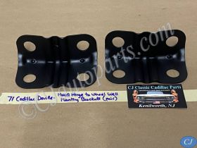 OEM 1971 1972 1973 1974 Cadillac Deville Fleetwood Calais HOOD HINGE TO WHEEL WELL MOUNTING BRACKETS - PAIR #1496999