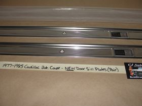 NEW 1977 1978 1979 1980 1981 1982 1983 1984 1985 CADILLAC DEVILLE FLEETWOOD GM 2 DOOR COUPE RWD DOOR SILL PLATES (PAIR) ~ BRAND NEW ~