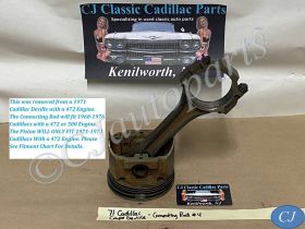 OEM 1968 1969 1970 1971 1972 1973 1974 1975 1976 Cadillac Deville Eldorado Fleetwood Calais 472/500 Engine CONNECTING ROD & PISTON #4 #1497207/#3633111