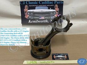 OEM 1968 1969 1970 1971 1972 1973 1974 1975 1976 Cadillac Deville Eldorado Fleetwood Calais 472/500 Engine CONNECTING ROD & PISTON #6 #1497207/#3633111