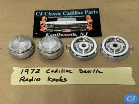 OEM 1971 1972 1973 Cadillac Fleetwood Deville Calais Eldordo DASH RADIO KNOBS #1497001 #1497099