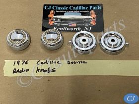 OEM 1974 1975 1976 Cadillac Deville Fleetwood Calais 1974 1975 1976 1977 1978 Eldorado 1976 1977 1978 1979 Seville DASH RADIO KNOBS w/GOLD WREATH BEZELS ESCUTCHEONS #1602756/#1497099