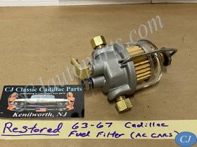 RESTORED 1963 1964 1965 1966 1967 Cadillac DEVILLE FLEETWOOD ELDORADO 390/429 GLASS FUEL BOWL FILTER ASSEMBLY (A/C CARS) WITH NEW FILTER