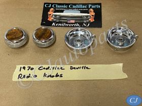 OEM 1970 Cadillac Deville Eldorado Fleetwood Calais Commercial Chassis DASH RADIO KNOBS BEZELS ESCUTCHEONS #1495377/#1495171