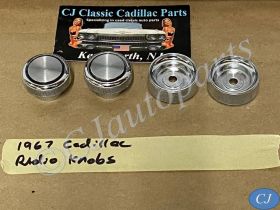 OEM 1967 1968 Cadillac Deville Eldorado Fleetwood Calais  DASH RADIO KNOBS BEZELS ESCUTCHEONS #1487060