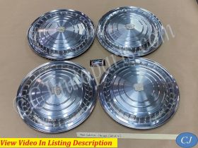 OEM 1960 Cadillac Deville Eldorado Fleetwood 15" HUBCAPS WHEEL COVER WITH CREST EMBLEMS (SET OF 4)