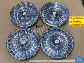 OEM 1961 1962 Cadillac Deville Eldorado Fleetwood 15" HUBCAPS WHEEL COVER WITH CREST EMBLEMS (SET OF 4)