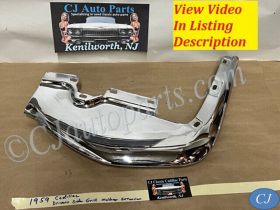 OEM 1959 Cadillac Deville Eldorado LEFT DRIVER SIDE FRONT BUMPER CENTER GRILL EXTENSION #1470318