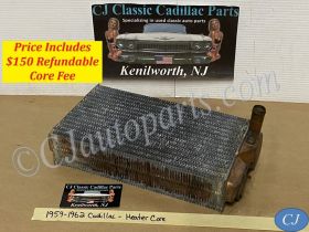 RE-CORED 1959 1960 1961 1962 CADILLAC DEVILLE ELDORADO FLEETWOOD 1959 1960 1961 1962 1963 1964 COMMERCIAL CHASSIS LIMO SERIES 75 FLEETWOOD HARRISON HEATER CORE #3144756