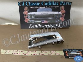 OEM 1973 Cadillac Deville Fleetwood Calais LEFT DRIVER SIDE REAR LICENSE PLATE LIGHT BEZEL TRIM COVER #1601090