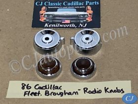 OEM 1986 Cadillac Fleetwood Brougham DASH RADIO KNOBS BEZELS ESCUTCHEONS WOODGRAIN #1618350/#1618850/#1635070