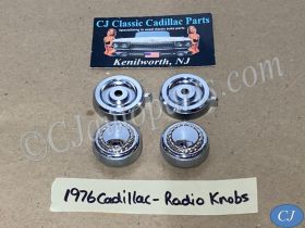 OEM 1974 1975 1976 Cadillac Deville Fleetwood Calais 1974 1975 1976 1977 1978 Eldorado 1976 1977 1978 1979 Seville DASH RADIO KNOBS w/GOLD WREATH BEZELS ESCUTCHEONS #1602756/#1497099
