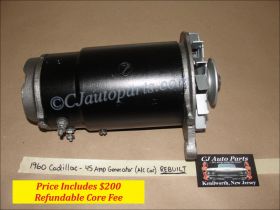REBUILT 1958 1959 1960 1961 Cadillac Deville Eldorado Fleetwood 45 AMP GENERATOR (A/C CARS)
