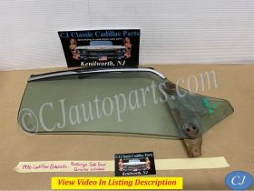 OEM 1967 1968 1969 1970 Cadillac Eldorado RIGHT PASSENGER SIDE REAR QUARTER WINDOW GLASS WITH CHROME TRIM
