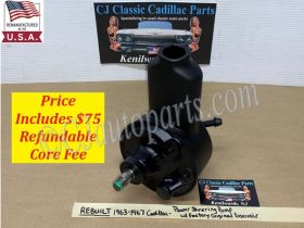 REBUILT 1963 1964 1965 1966 1967 CADILLAC ELDORADO DEVILLE CALAIS FLEETWOOD POWER STEERING PUMP W/FACTORY ORIGINAL RESERVOIR HOUSING