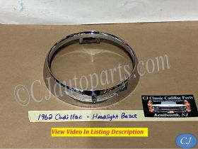 OEM 1962 Cadillac Deville Fleetwood Eldorado HEADLIGHT CHROME BEZEL DOOR TRIM #3512583/#1477656
