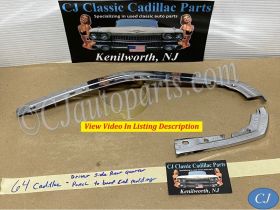 OEM 1964 Cadillac Deville Eldorado Fleetwood LEFT DRIVER SIDE QUARTER PANEL TO BUMPER END MOLDING TRIM #446375/#4464373