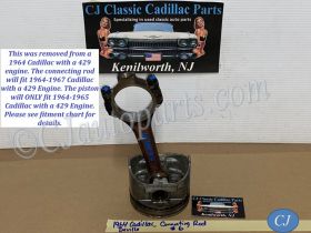 OEM 1964 1965 1966 1967 Cadillac Deville Fleetwood Eldorado Calais 429 ENGINE CONNECTING ROD & PISTON #6